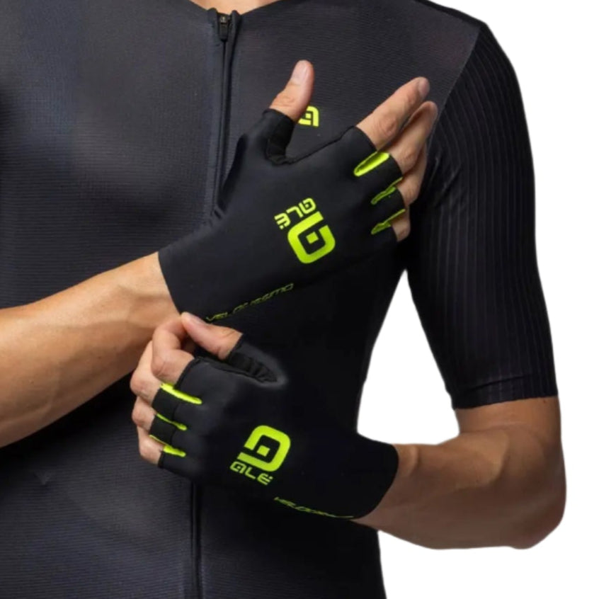 Ale Clothing Velocissimo Summer Mitts Black / Fluo - FREE UK Shipping, FREE 365 Day Returns | Moto Central