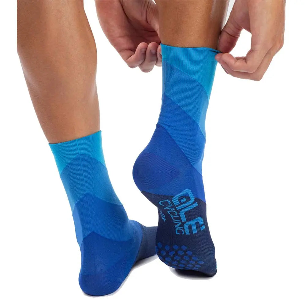 Ale Clothing Diagonal Digitopress Q-Skin 16 CM Socks Blue - FREE UK Shipping, FREE 365 Day Returns | Moto Central