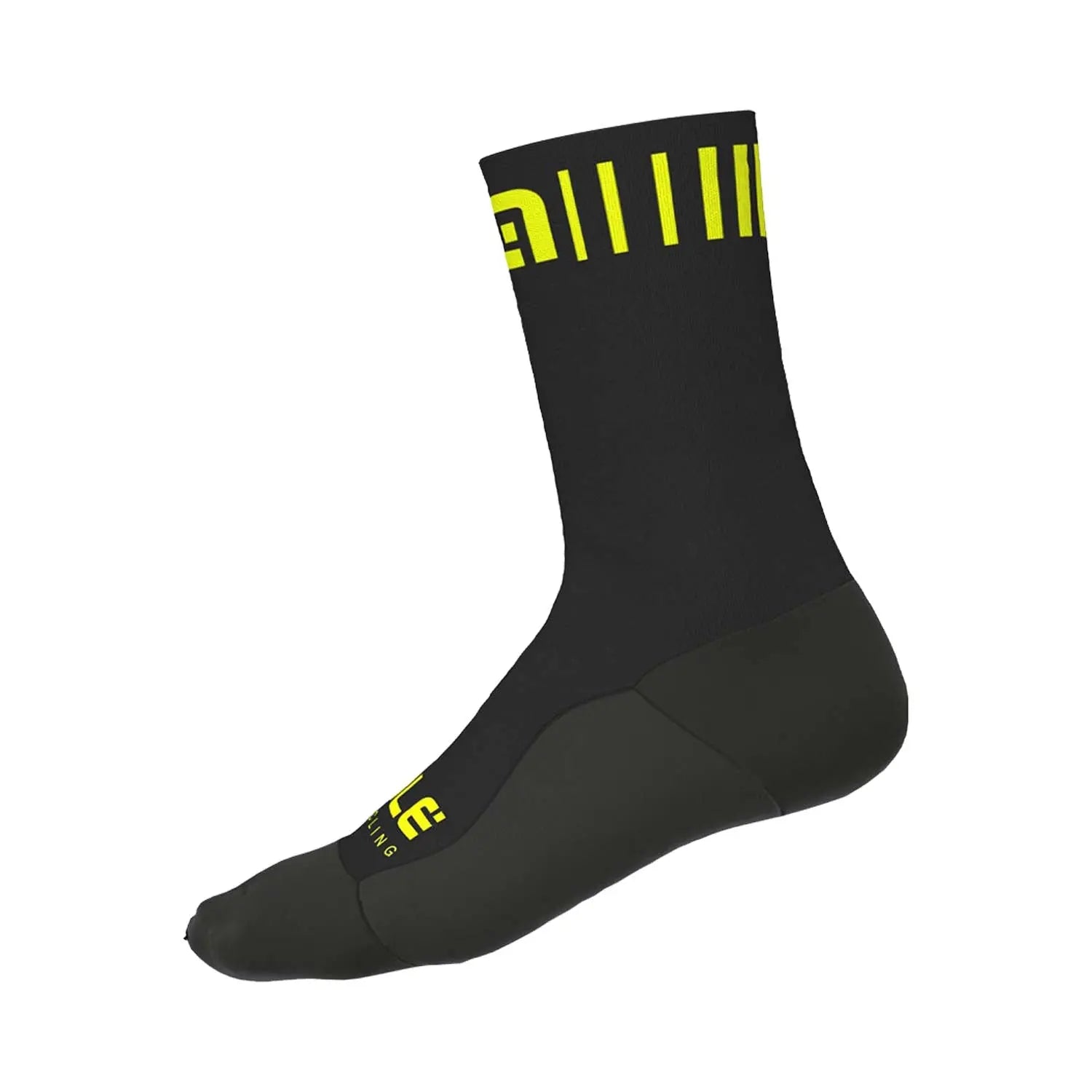 Ale Clothing Strada 18cm Socks Black / Yellow - FREE UK Shipping, FREE 365 Day Returns | Moto Central