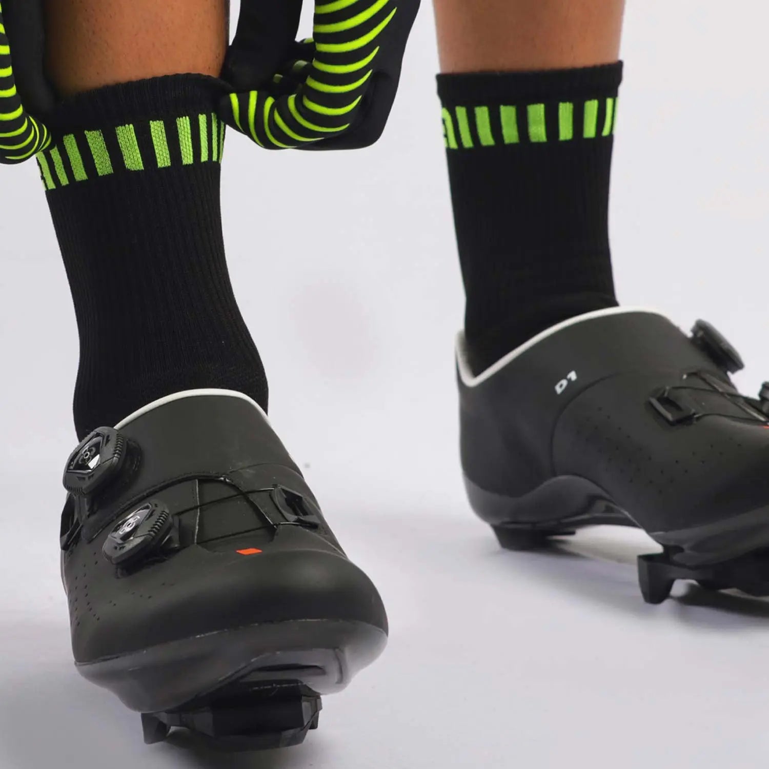 Ale Clothing Strada 18cm Socks Black / Yellow - FREE UK Shipping, FREE 365 Day Returns | Moto Central