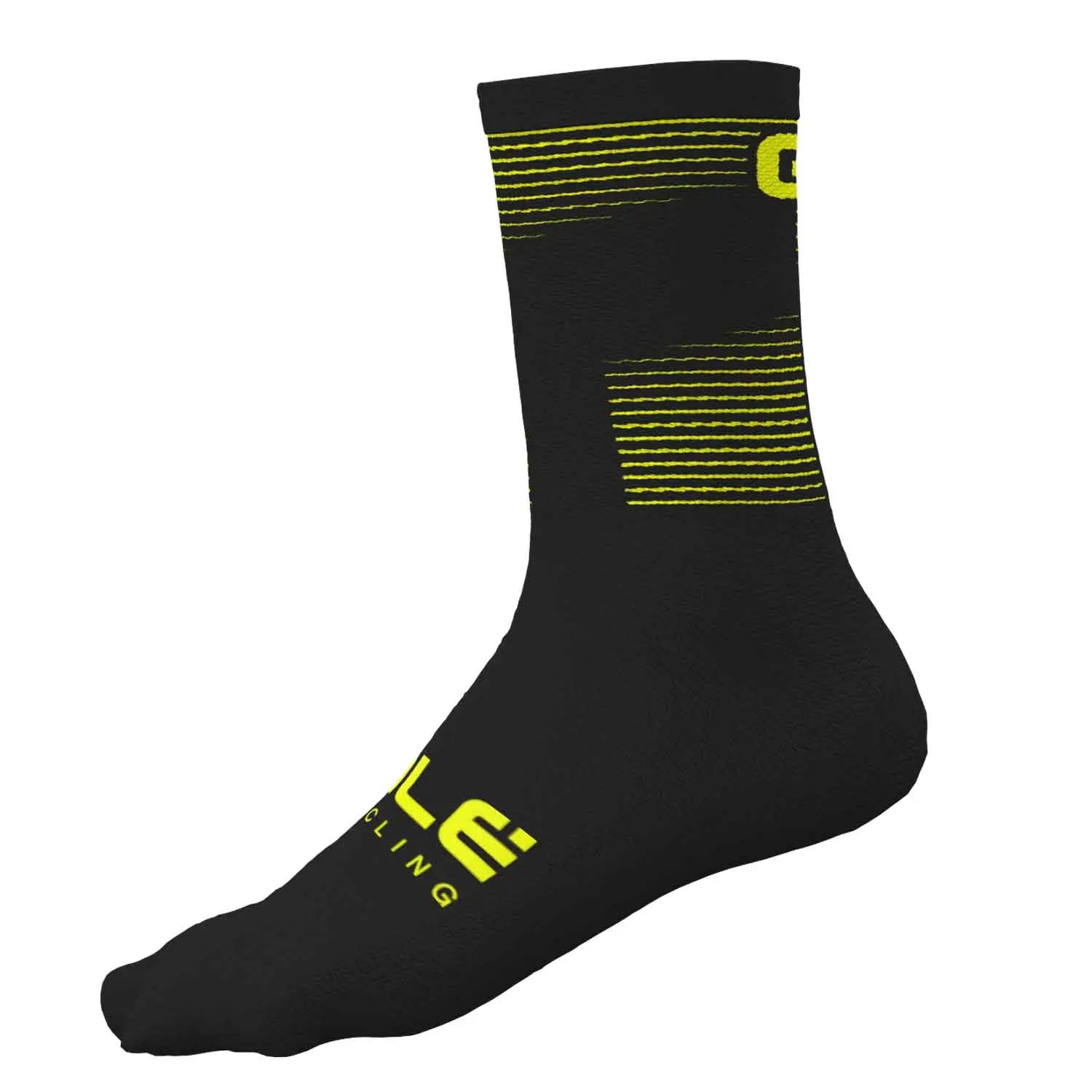 Ale Clothing Sprint Q-Skin 16 CM Socks Black / Yellow - FREE UK Shipping, FREE 365 Day Returns | Moto Central