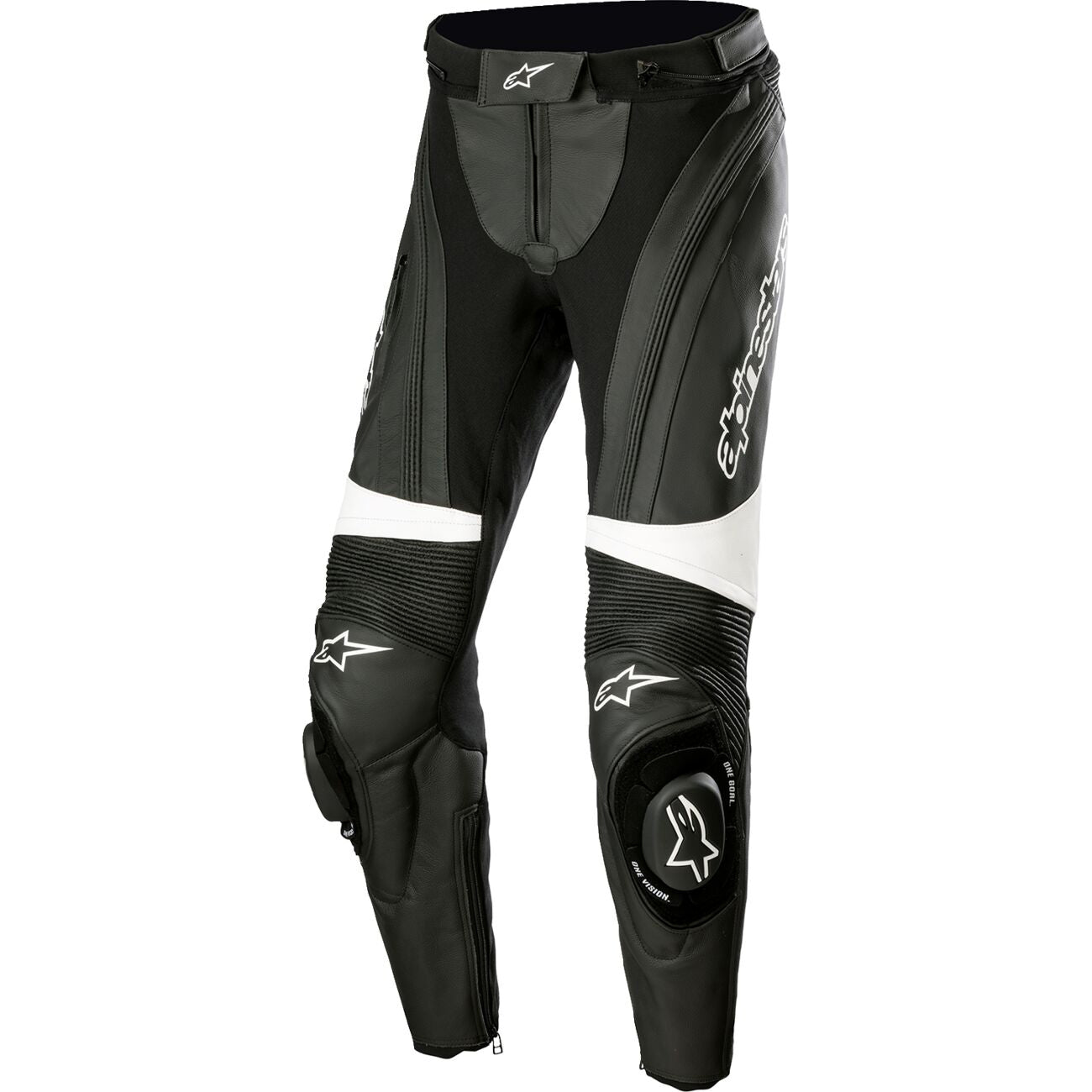 Alpinestars Stella Missile V3 Ladies Leather Trouser Black / White - front view