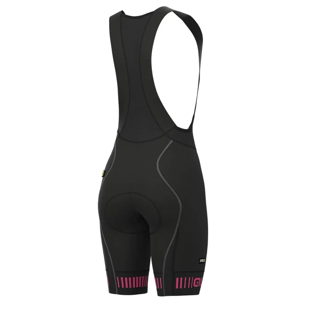 Ale Clothing Strada PR-R Ladies Bib Shorts Black / Pink - FREE UK Shipping, FREE 365 Day Returns | Moto Central