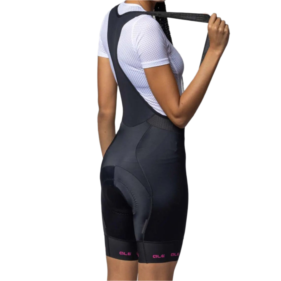 Ale Clothing Strada 2.0 PR-E Ladies Bib Shorts Black / Pink - FREE UK Shipping, FREE 365 Day Returns | Moto Central