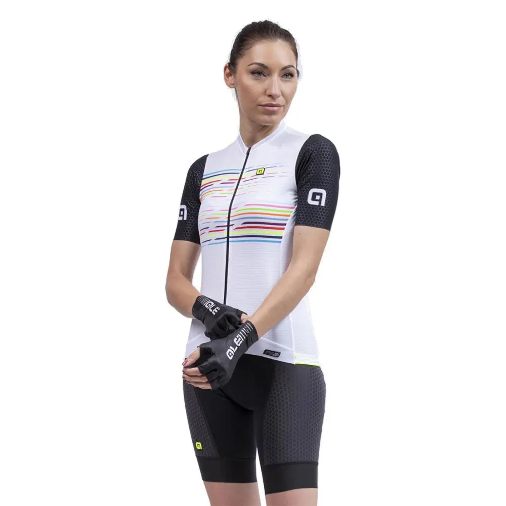 Ale Clothing Logo PR-S Ladies Short Sleeves Jersey White / Black - FREE UK Shipping, FREE 365 Day Returns | Moto Central