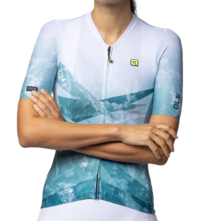 Ale Clothing Quartz PR-E Ladies Short Sleeves Jersey Cyan - FREE UK Shipping, FREE 365 Day Returns | Moto Central
