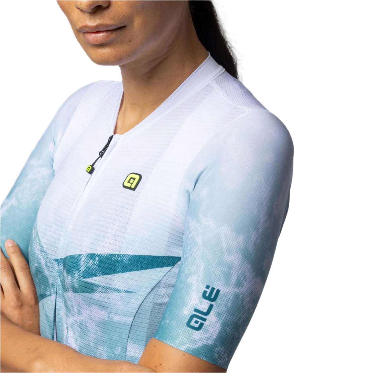 Ale Clothing Quartz PR-E Ladies Short Sleeves Jersey Cyan - FREE UK Shipping, FREE 365 Day Returns | Moto Central