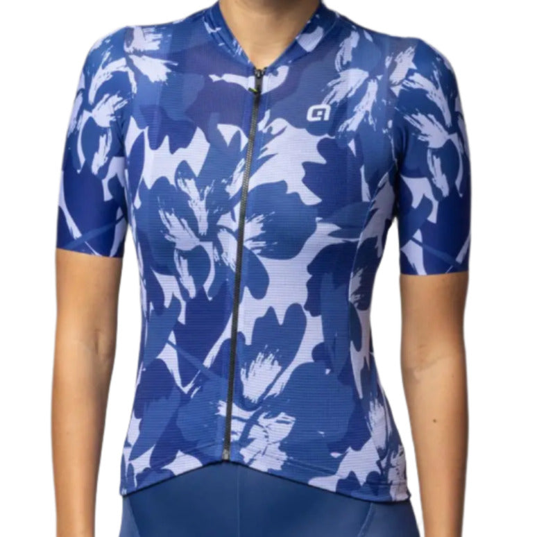 Ale Clothing Flower Pragma Ladies Short Sleeves Jersey Blue - FREE UK Shipping, FREE 365 Day Returns | Moto Central