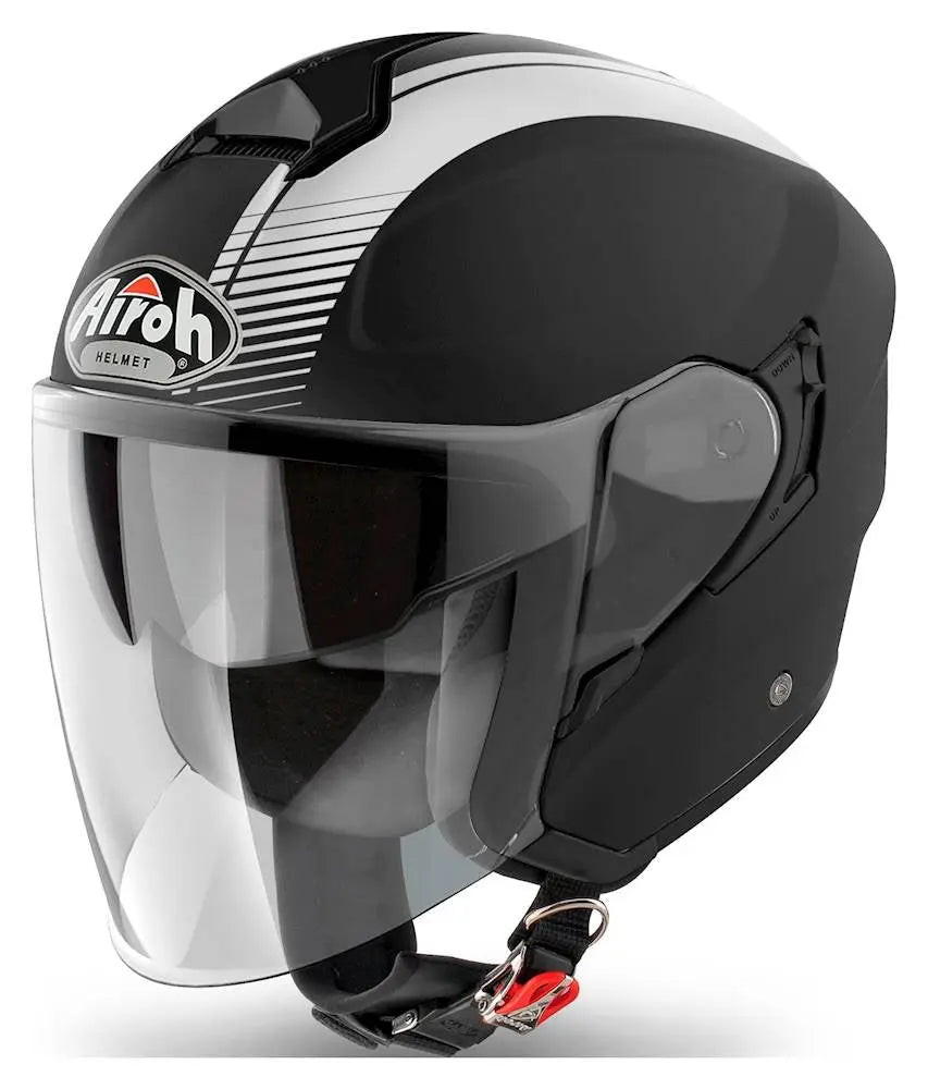 Airoh Hunter Jet Open Face Helmet Simple Matt Black - FREE UK Shipping, FREE 365 Day Returns | Moto Central