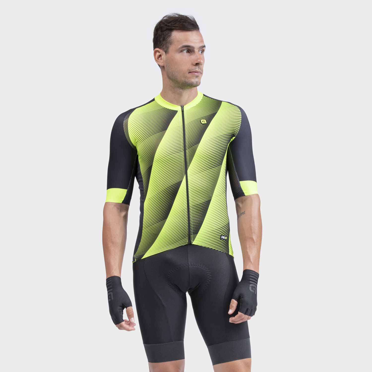 Ale Clothing Square PR-R Short Sleeves Jersey Yellow - FREE UK Shipping, FREE 365 Day Returns | Moto Central