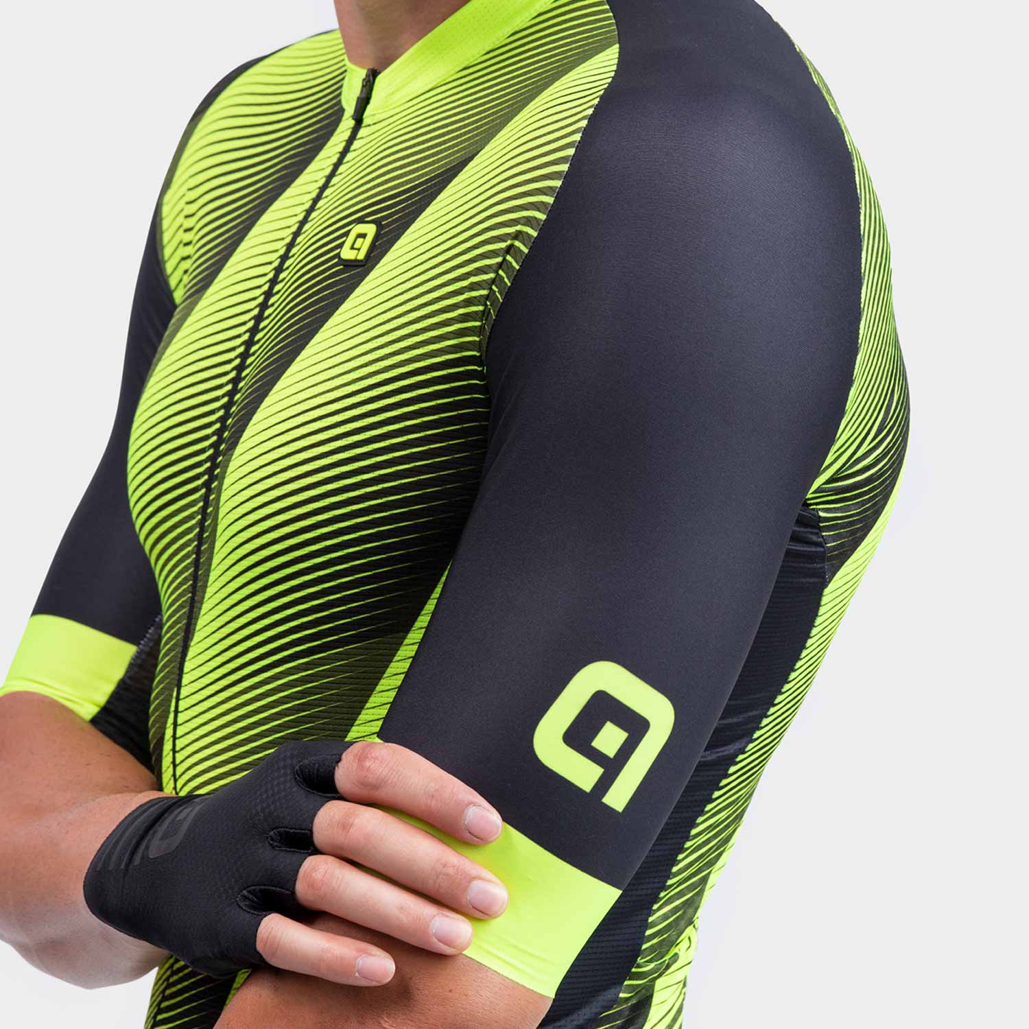 Ale Clothing Square PR-R Short Sleeves Jersey Yellow - FREE UK Shipping, FREE 365 Day Returns | Moto Central