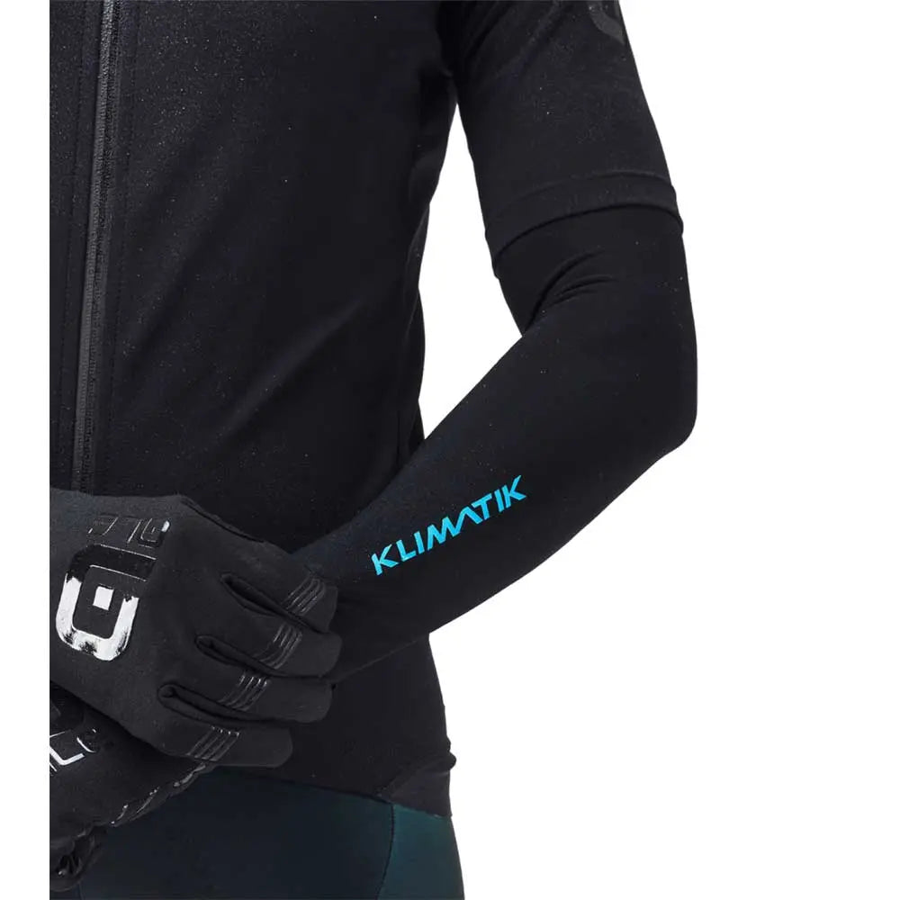 Ale Clothing K-Atmo Klimatik Arm Warmers Black / Cyan - FREE UK Shipping, FREE 365 Day Returns | Moto Central