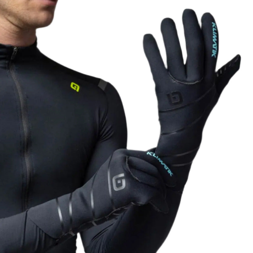 Ale Clothing Klimatik Neoprene Gloves Black / Cyan - FREE UK Shipping, FREE 365 Day Returns | Moto Central