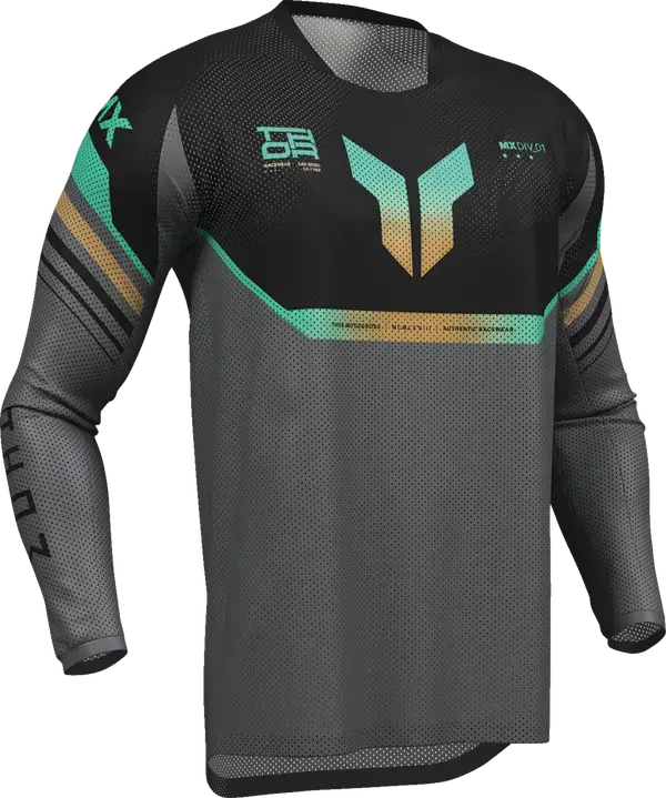 Thor Launchmode Air Raptor Jersey Black / Charcoal Grey / Orange - FREE UK Shipping, FREE 365 Day Returns | Moto Central