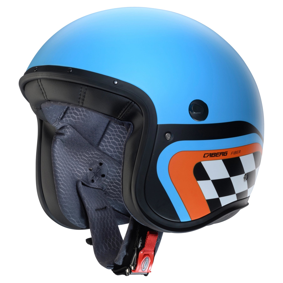 Caberg Freeride X Daytona Matt Blue Black Orange open-face helmet front-left view