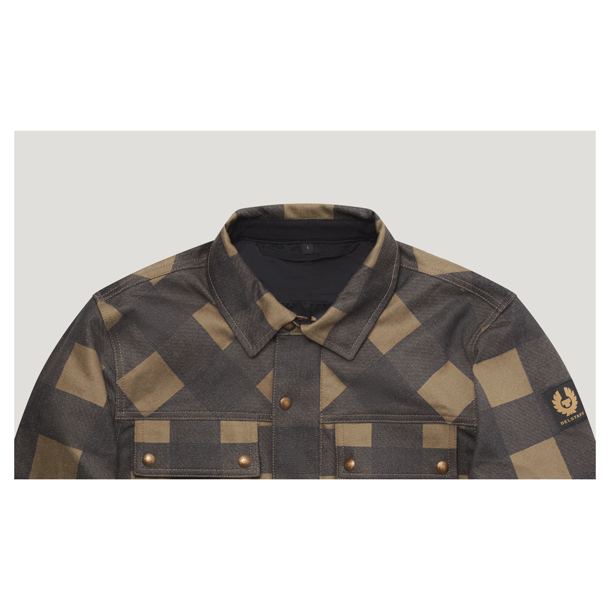 Belstaff Mansion Riding Shirt Chequered Olive / Black FREE UK Delivery, FREE 365 Day Returns | Moto Central