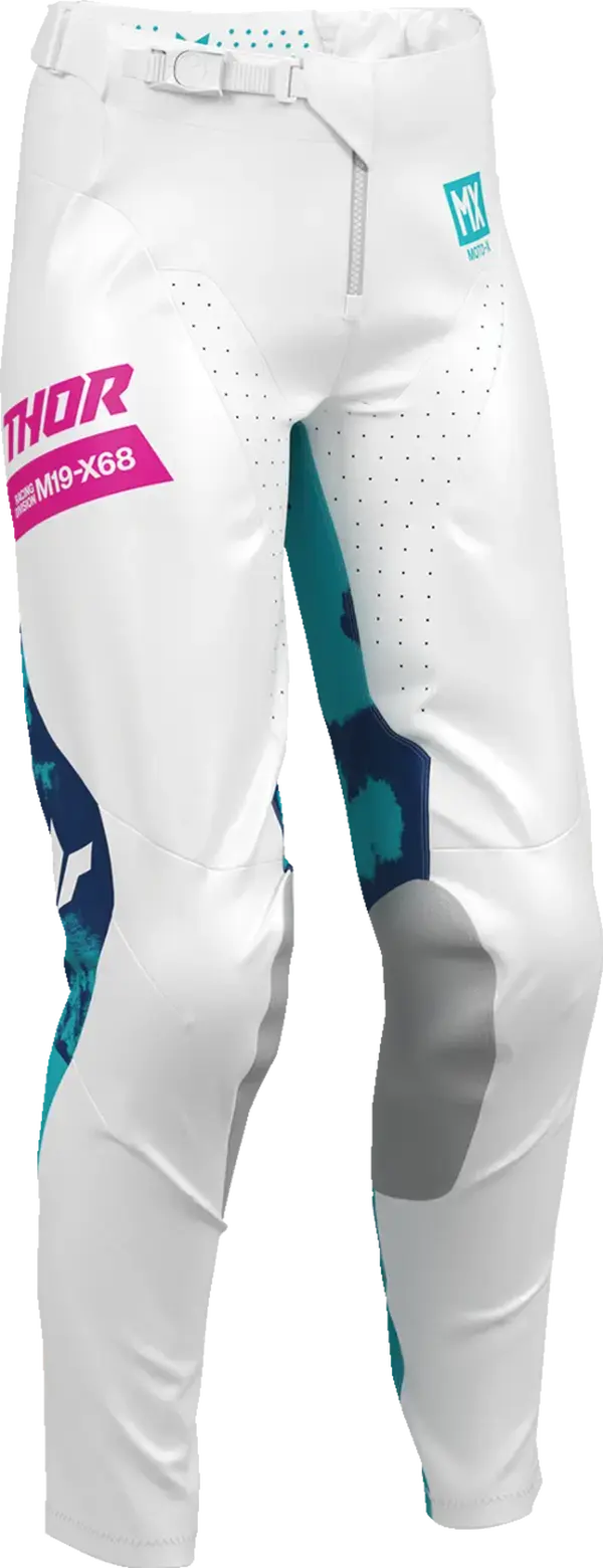 Thor Launchmode Bleach Ladies MX Textile Trouser Aqua / Pink / White - FREE UK Shipping, FREE 365 Day Returns | Moto Central