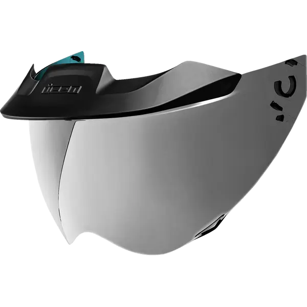 Icon Domain DOT Warboy Chrome Motoshield – visor front view