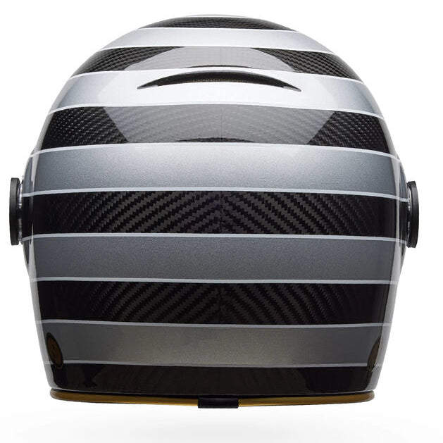 Bell Bullitt GT Carbon RSD Temple ECE 22.06 Gloss Black / Silver full-face motorcycle helmet, rear view