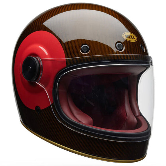 Bell Bullitt GT Carbon TT ECE 22.06 Gloss Red / Gold full-face motorcycle helmet, front three-quarter view