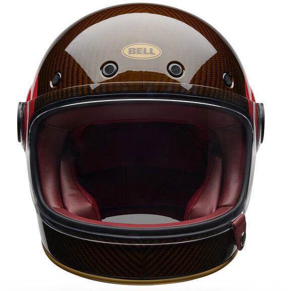 Bell Bullitt GT Carbon TT ECE 22.06 Gloss Red / Gold full-face motorcycle helmet, front view
