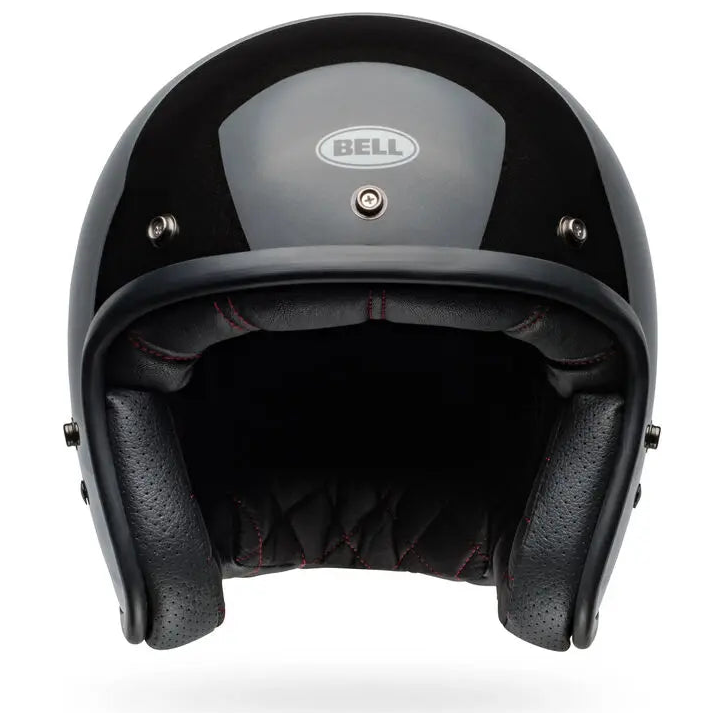 Bell Custom 500 Apex ECE 22.06 Flake Black open-face motorcycle helmet, front view