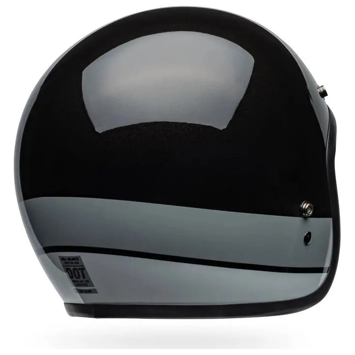 Bell Custom 500 Apex ECE 22.06 Flake Black open-face motorcycle helmet, left rear three-quarter view