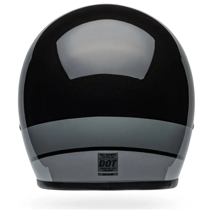 Bell Custom 500 Apex ECE 22.06 Flake Black open-face motorcycle helmet, rear view