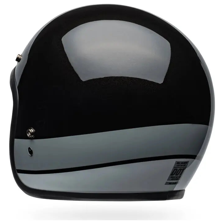 Bell Custom 500 Apex ECE 22.06 Flake Black open-face motorcycle helmet, right rear three-quarter view