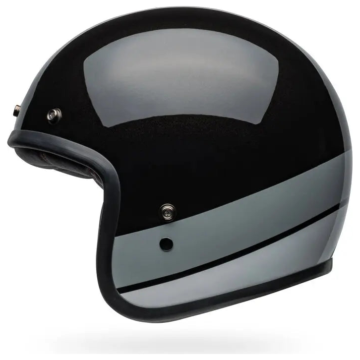 Bell Custom 500 Apex ECE 22.06 Flake Black open-face motorcycle helmet, right side profile view