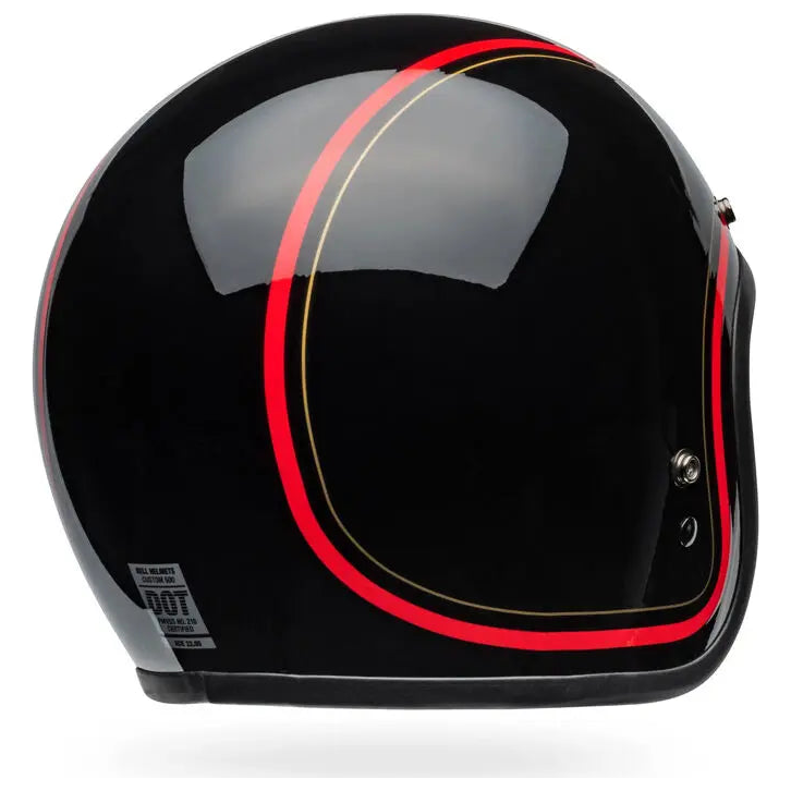 Bell Custom 500 Chief ECE 22.06 Black open-face motorcycle helmet, left rear three-quarter view