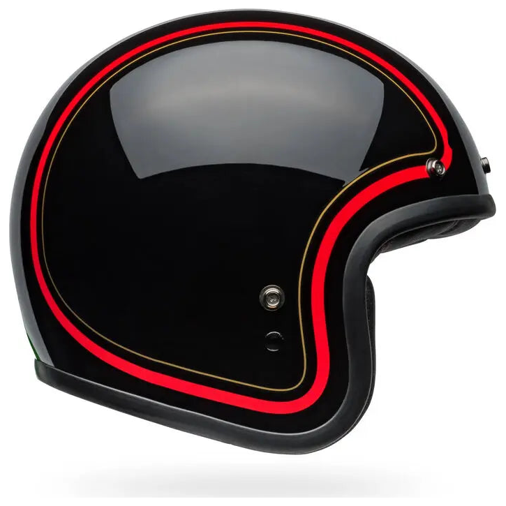 Bell Custom 500 Chief ECE 22.06 Black open-face motorcycle helmet, left side profile view
