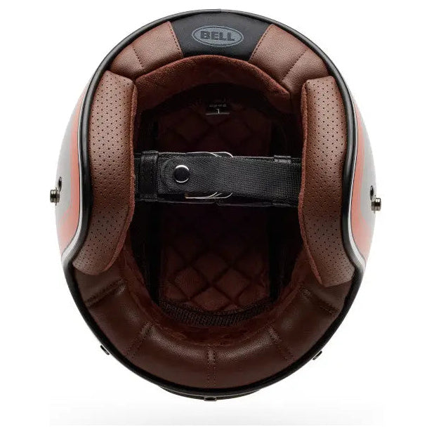 Bell Custom 500 Crate ECE 22.06 Stone open-face motorcycle helmet, interior view