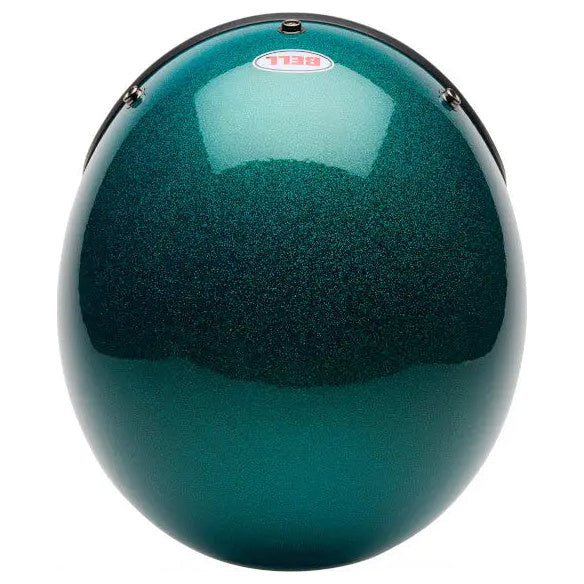 Bell Custom 500 Flake ECE 22.06 Emerald open-face motorcycle helmet, top view