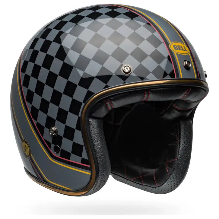 Bell Custom 500 RSD Wreakers ECE 22.06 Black / Gold open-face motorcycle helmet, left front three-quarter view
