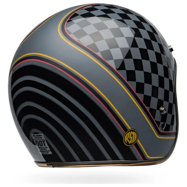 Bell Custom 500 RSD Wreakers ECE 22.06 Black / Gold open-face motorcycle helmet, left rear three-quarter view