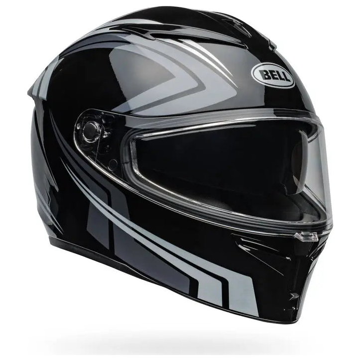 Bell Lithium Jetstream ECE 22.06 Black / Silver full-face motorcycle helmet, left front three-quarter view