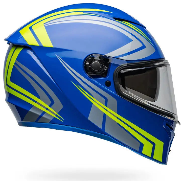 Bell Lithium Jetstream ECE 22.06 Blue / Retina full-face motorcycle helmet, left side profile view