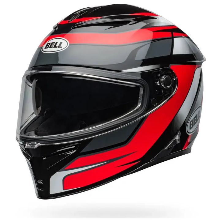 Bell Lithium MIPS Podium ECE 22.06 Black / Red full-face motorcycle helmet, right side profile view