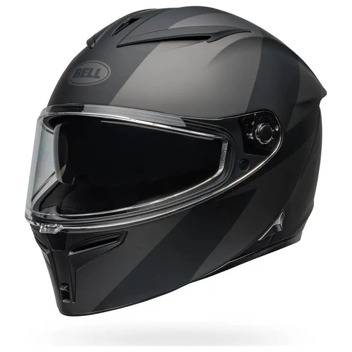 Bell Lithium Shear ECE 22.06 Black / Black full-face motorcycle helmet, right front three-quarter view