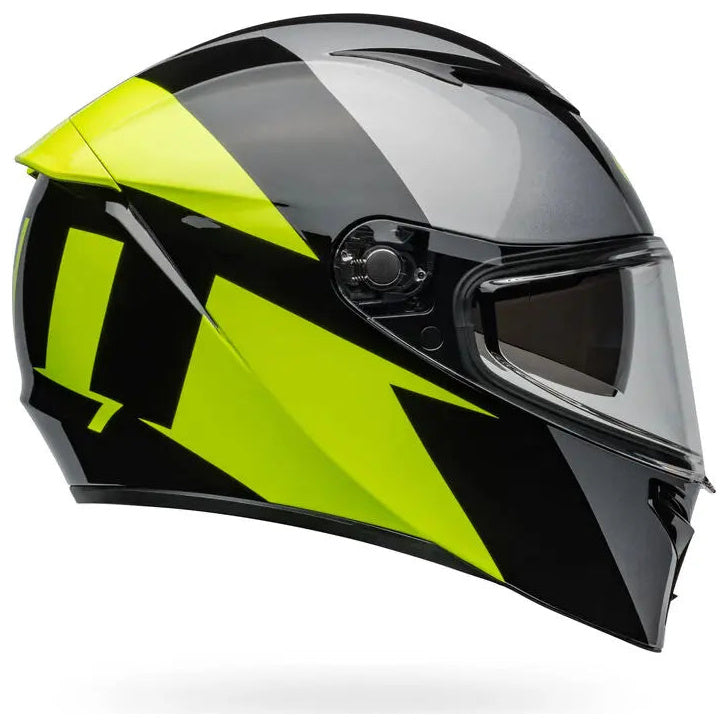 Bell Lithium Shear ECE 22.06 Gloss Silver / White full-face motorcycle helmet, right-side profile