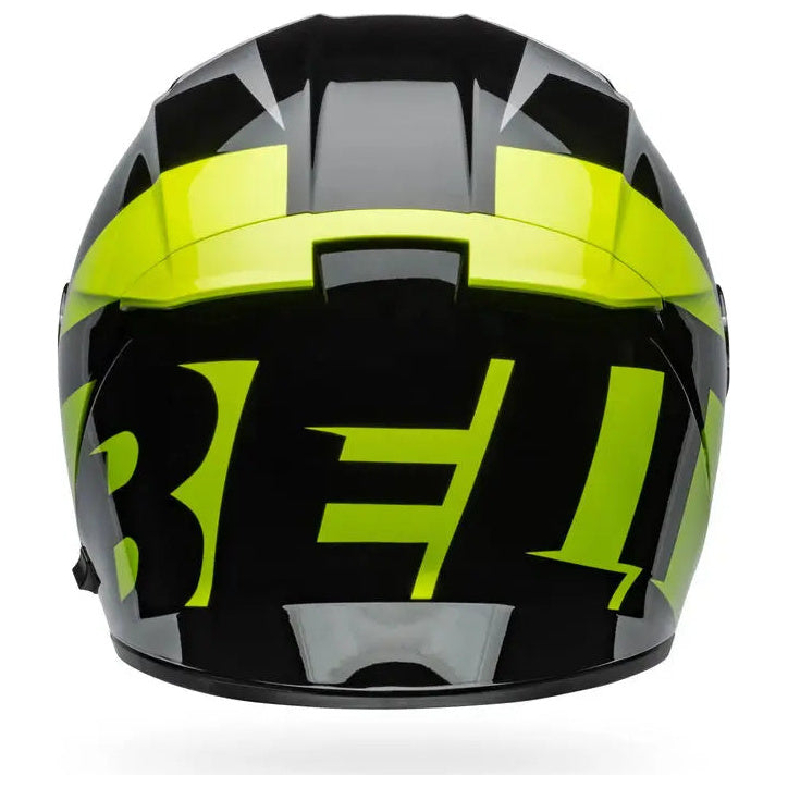 Bell Lithium Shear ECE 22.06 Gloss Silver / White full-face motorcycle helmet, rear view