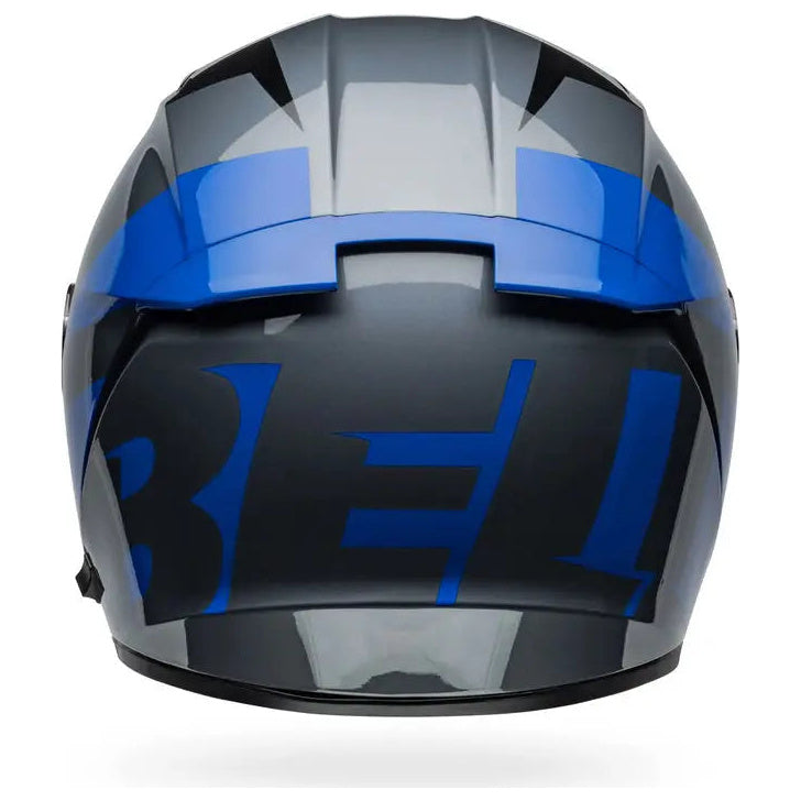 Bell Lithium Shear ECE 22.06 Grey / Blue full-face motorcycle helmet, rear view