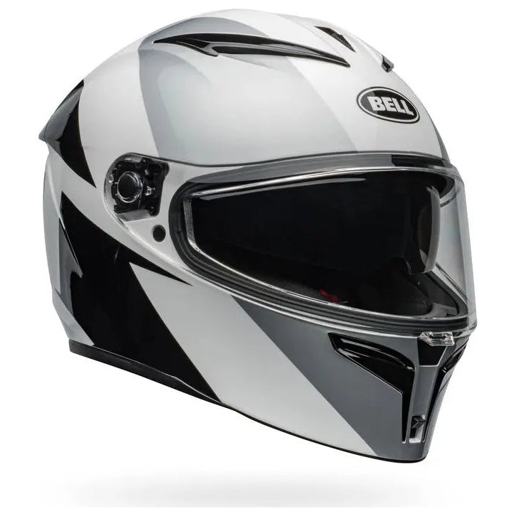 Bell Lithium Shear ECE 22.06 Grey / Retina full-face motorcycle helmet, front-right three-quarter view