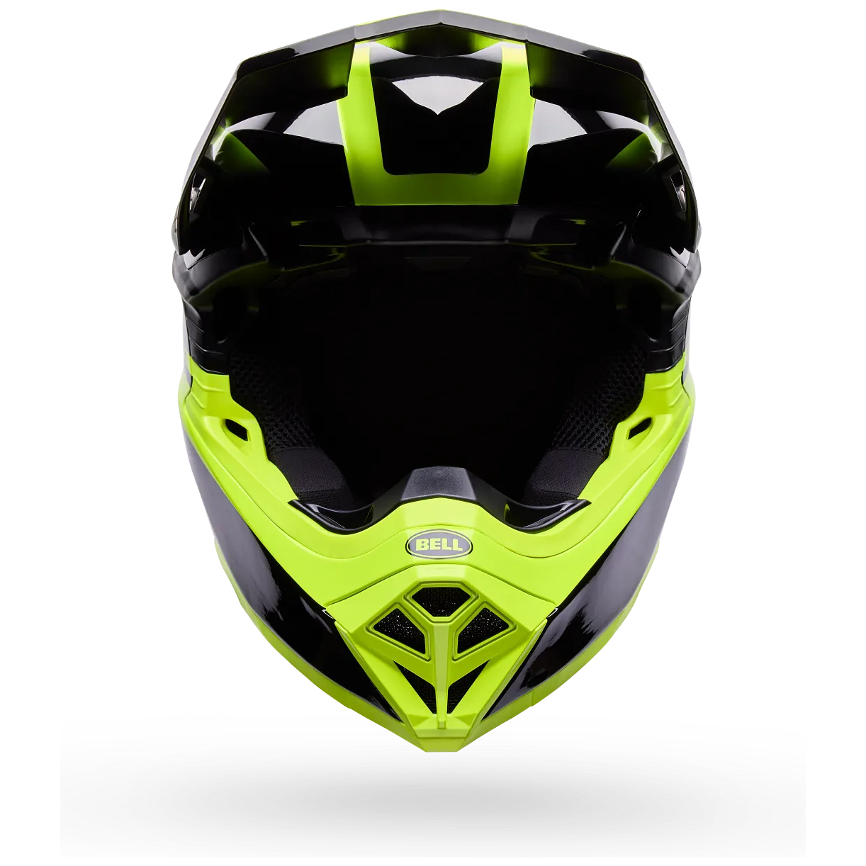 Bell Moto-10 MIPS Fade ECE 22.06 Black / Yellow motocross helmet, front view