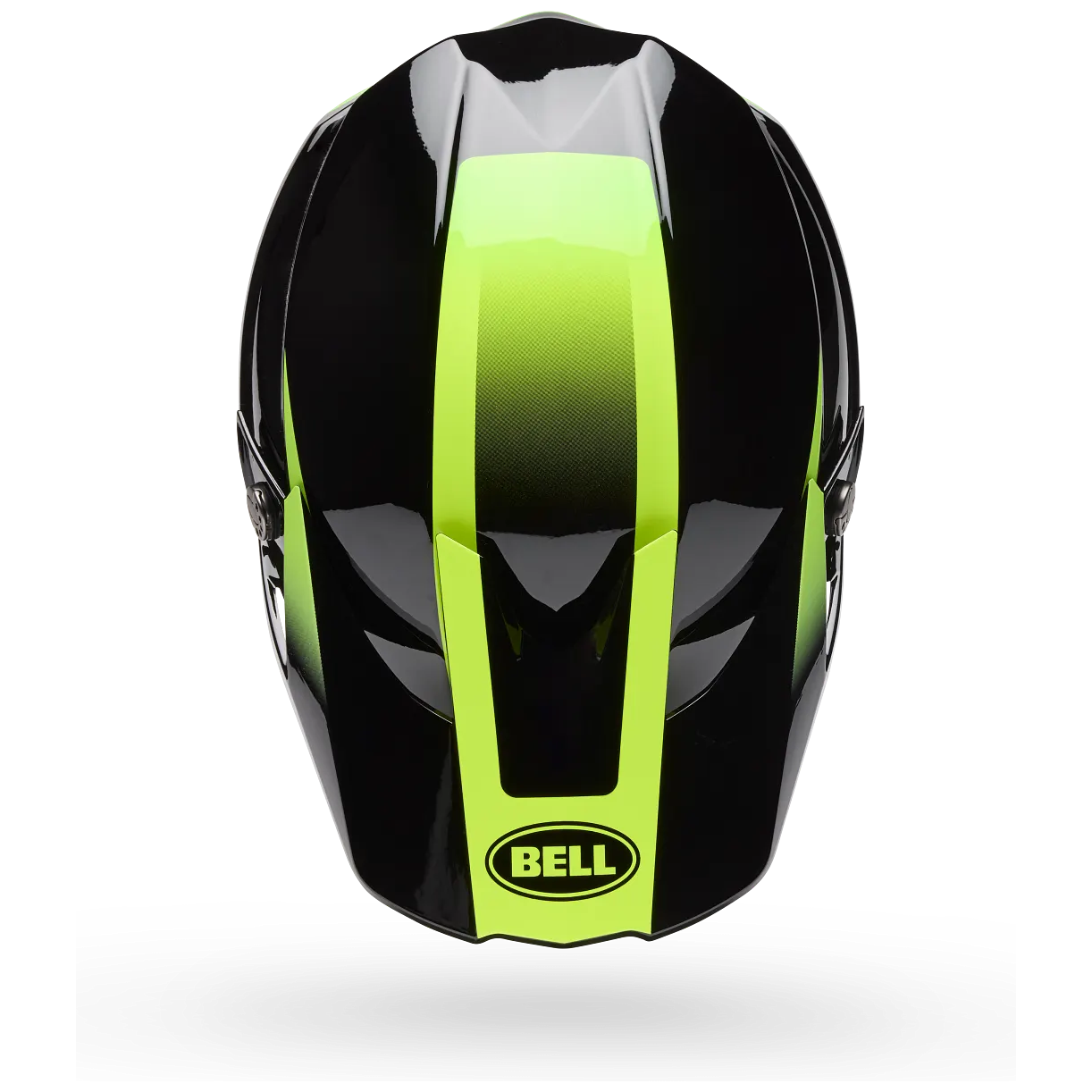 Bell Moto-10 MIPS Fade ECE 22.06 Black / Yellow motocross helmet, top view