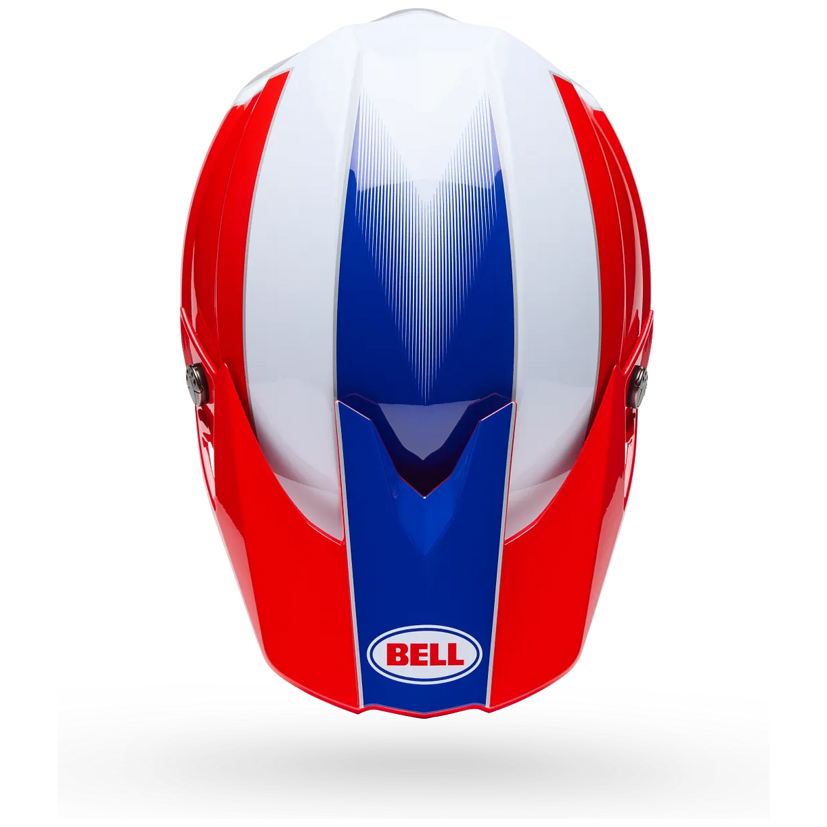 Bell Moto-10 MIPS Falcon ECE 22.06 Red / White motocross helmet, top view