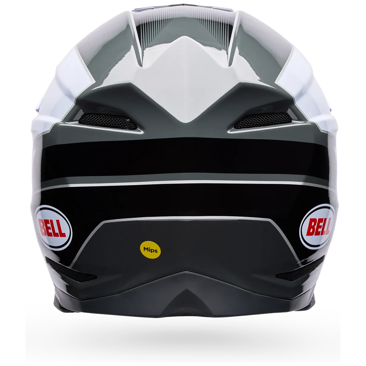 Bell Moto-10 MIPS Falcon ECE 22.06 White / Black motocross helmet, rear view