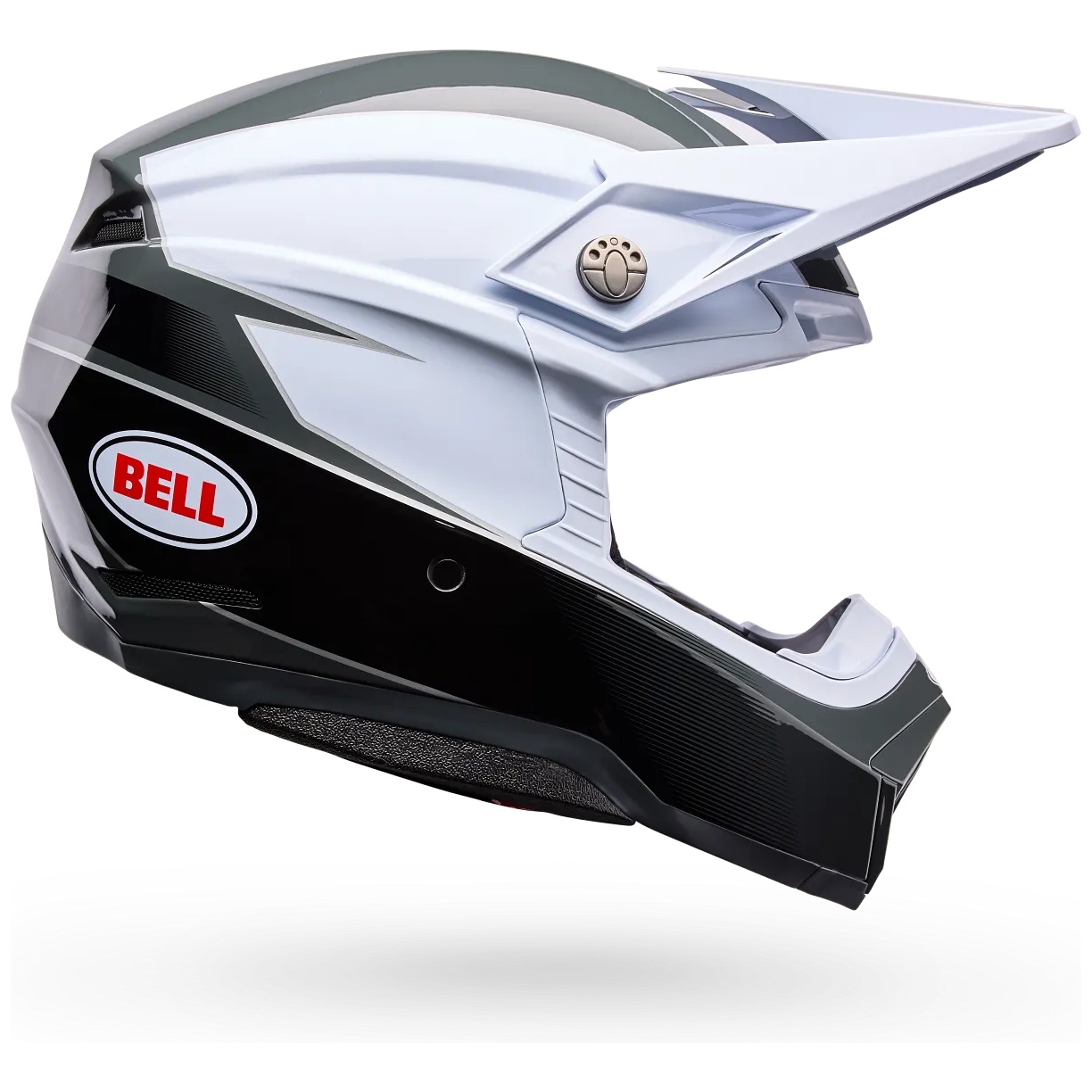 Bell Moto-10 MIPS Falcon ECE 22.06 White / Black motocross helmet, side profile view