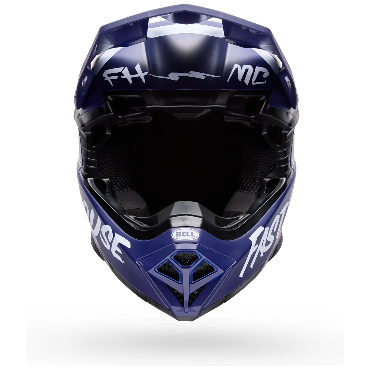 Bell Moto-10 MIPS Fasthouse ECE 22.06 Navy motocross helmet, front view